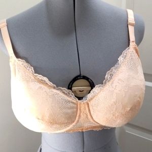 Dobreva Pink Lace Bra, Sheer Underwire Size 38E orDD